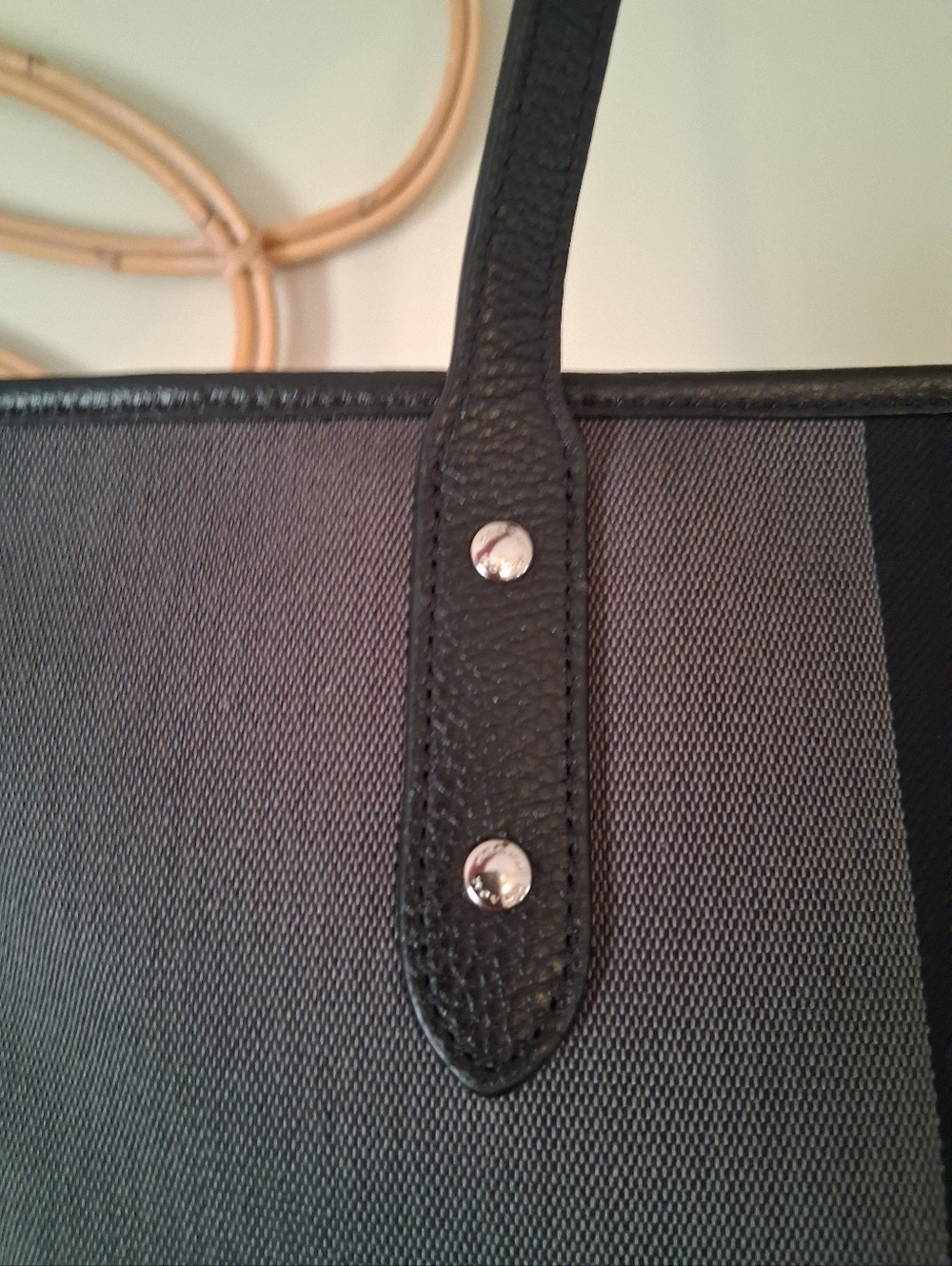 Coach Black and Gray Horse & Carriage Jacquard City Tote - Picture 5 of 13